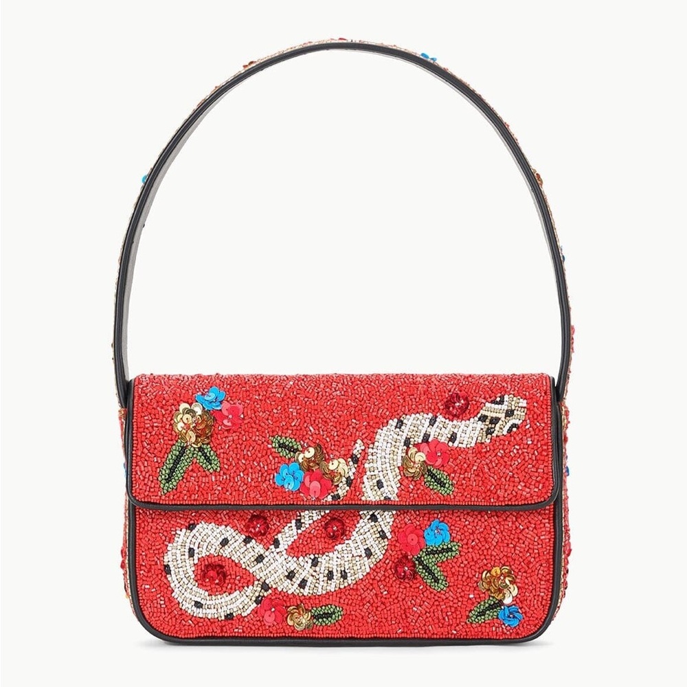 STAUD BEADED TOMMY BAG SNAKE